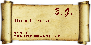 Blumm Gizella névjegykártya